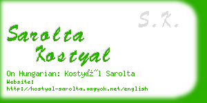 sarolta kostyal business card